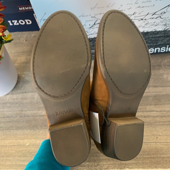 NWT Kensie Gazelle Leather Bootie Flex Foam Zip Brown - Picture 7 of 7